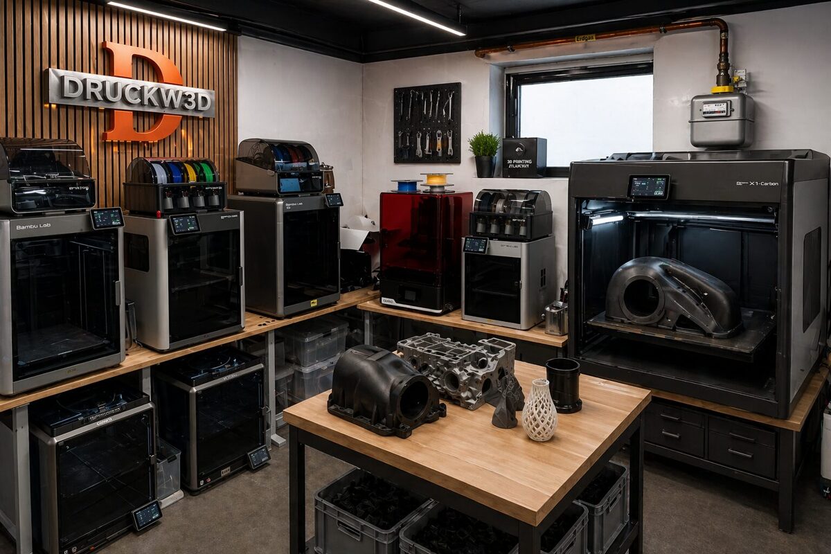 Mehrere 3D Drucker im Einsatz – DruckW3D Produktion